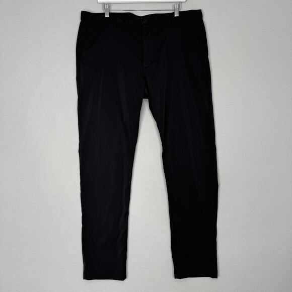 Theory Zaine Ascend Tech Pants Mens 38 Black Stretch Slim Fit Career Commute - Picture 1 of 16